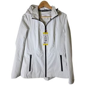 NAUTICA White Active Preppy Coastal NEW Lightweight Windbreaker Jacket SZ S